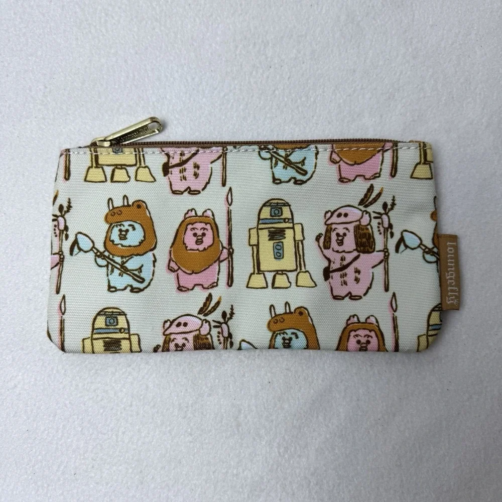 Star Wars Ewok Loungefly Nylon Zip Pouch Wallet Pencil Pastel Bag Disney